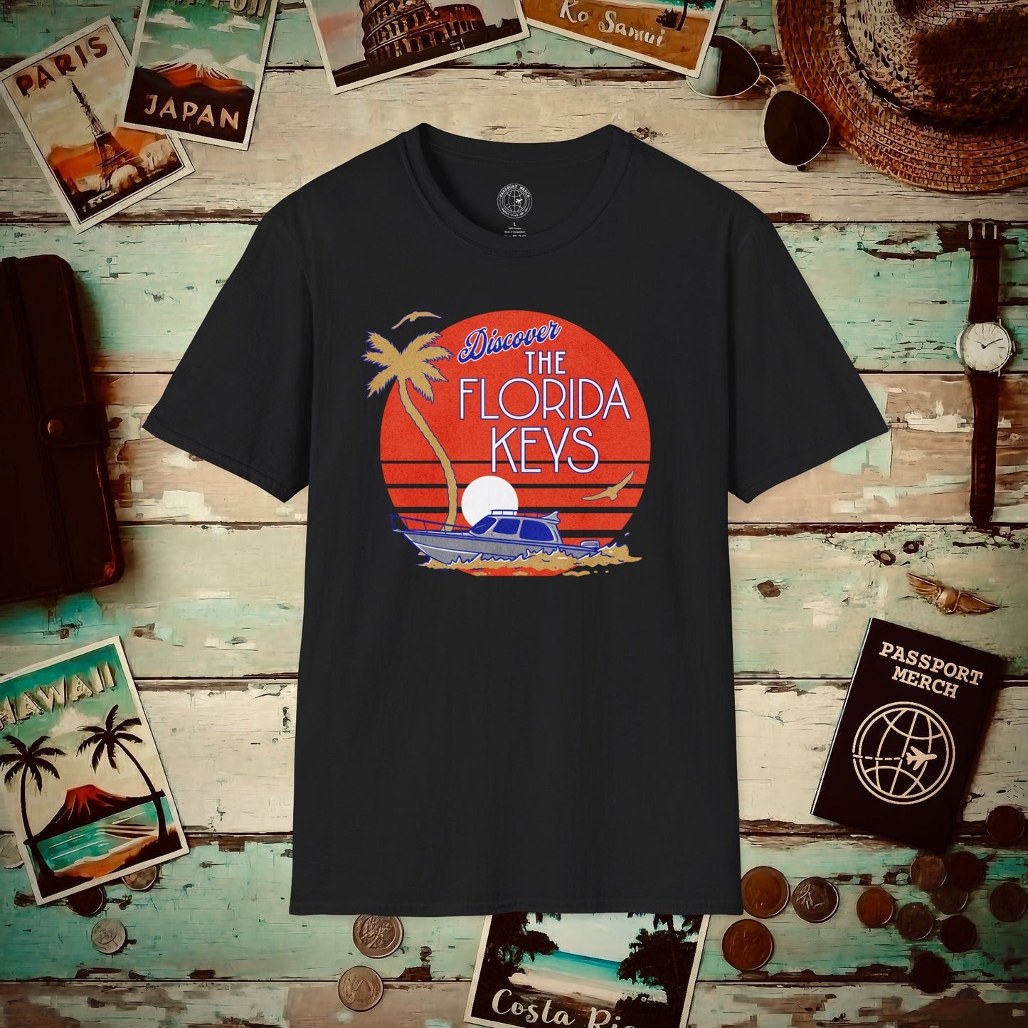 Discover The Florida Keys T-Shirt Black / S
