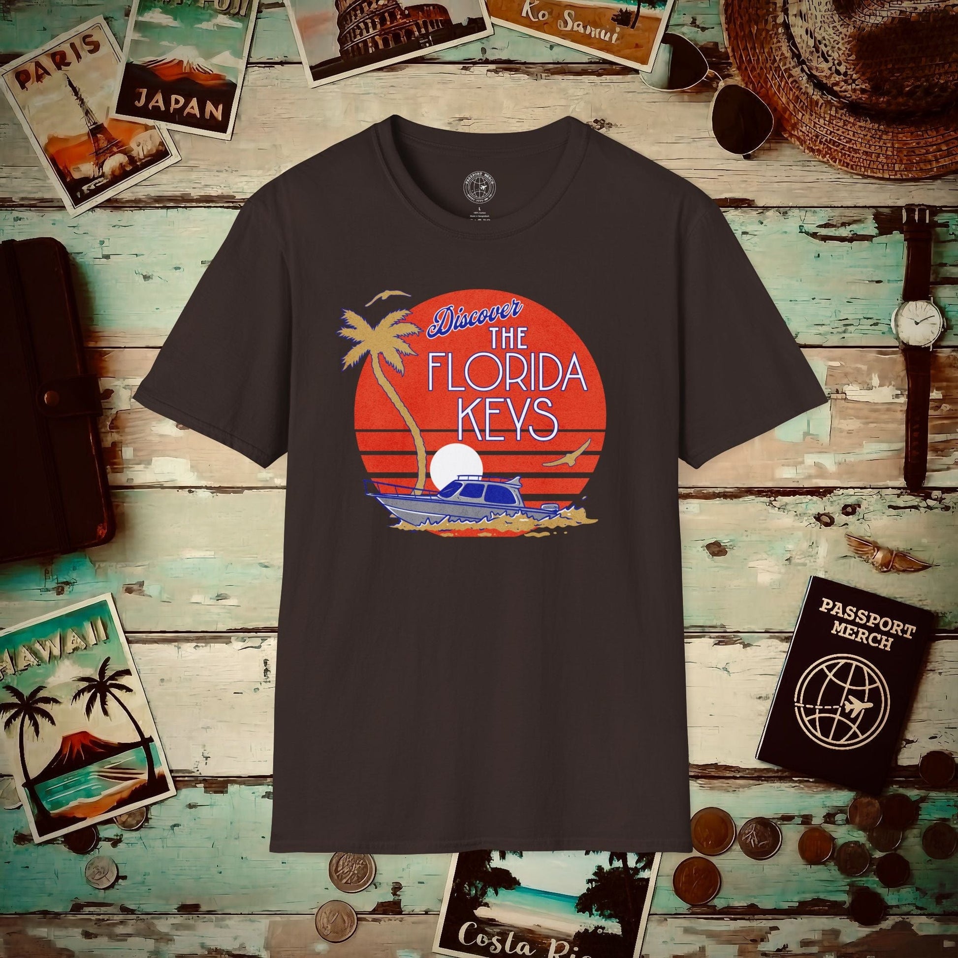 Discover The Florida Keys T-Shirt Dark Chocolate / S