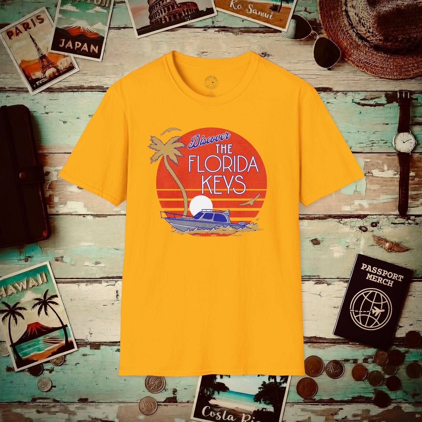 Discover The Florida Keys T-Shirt Gold / S