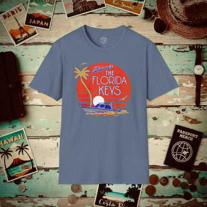 Discover The Florida Keys T-Shirt Heather Indigo / S