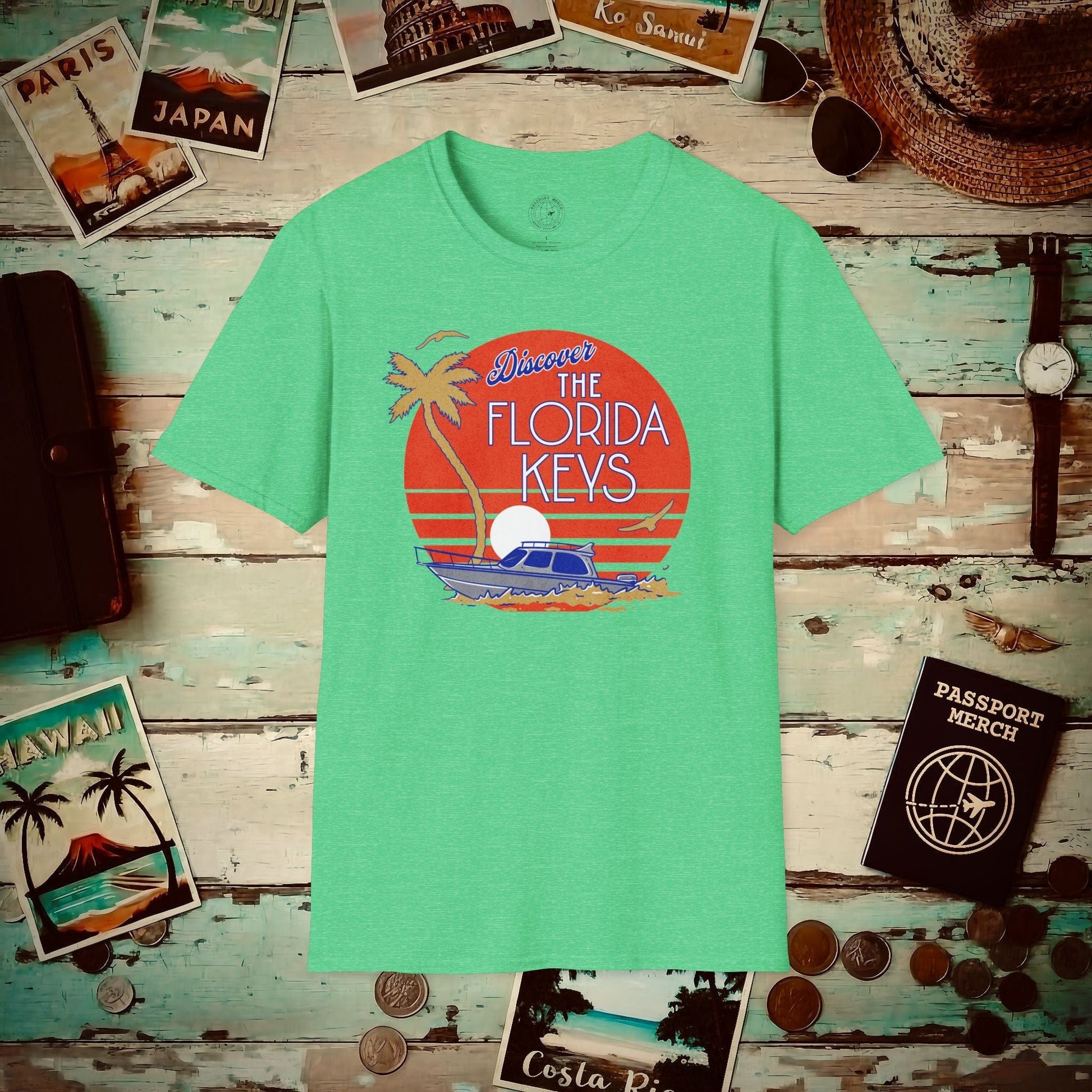 Discover The Florida Keys T-Shirt Heather Irish Green / S