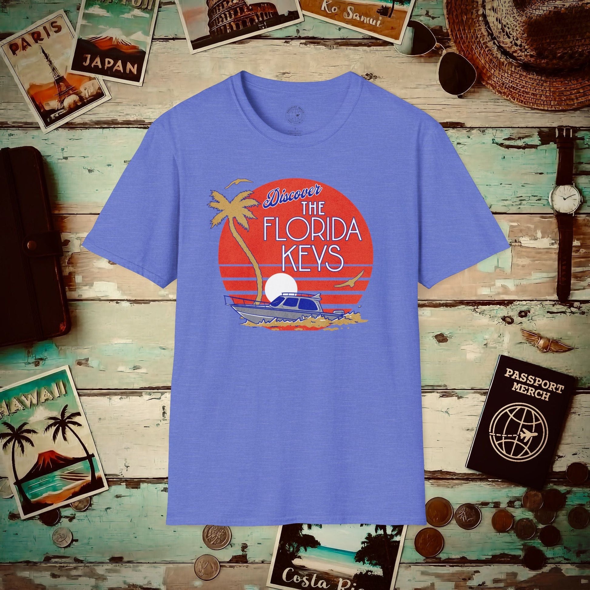 Discover The Florida Keys T-Shirt Heather Royal / S