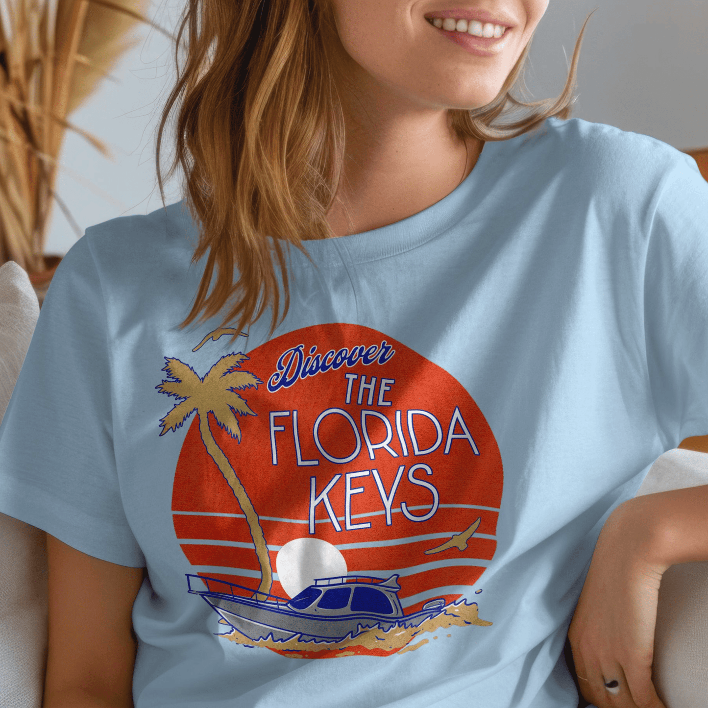 Discover The Florida Keys T-Shirt Light Blue / S