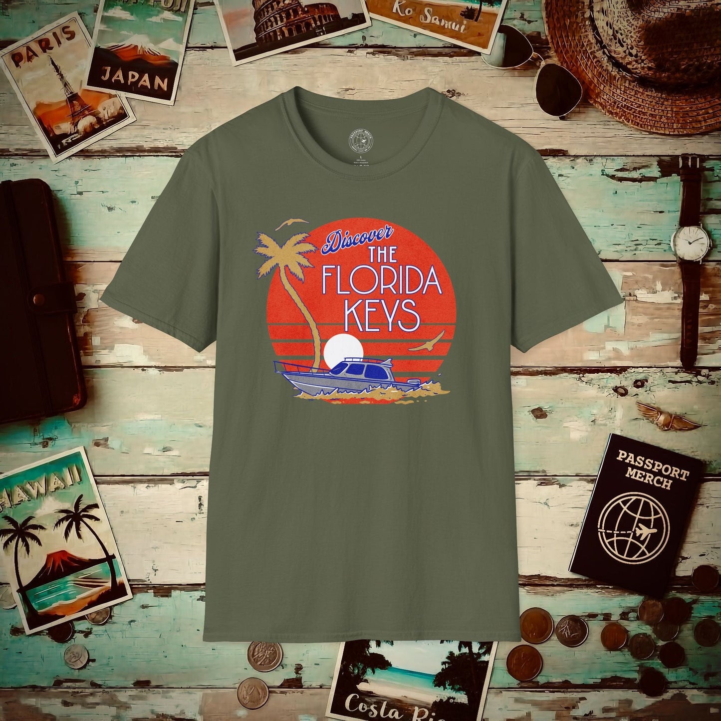 Discover The Florida Keys T-Shirt Military Green / S