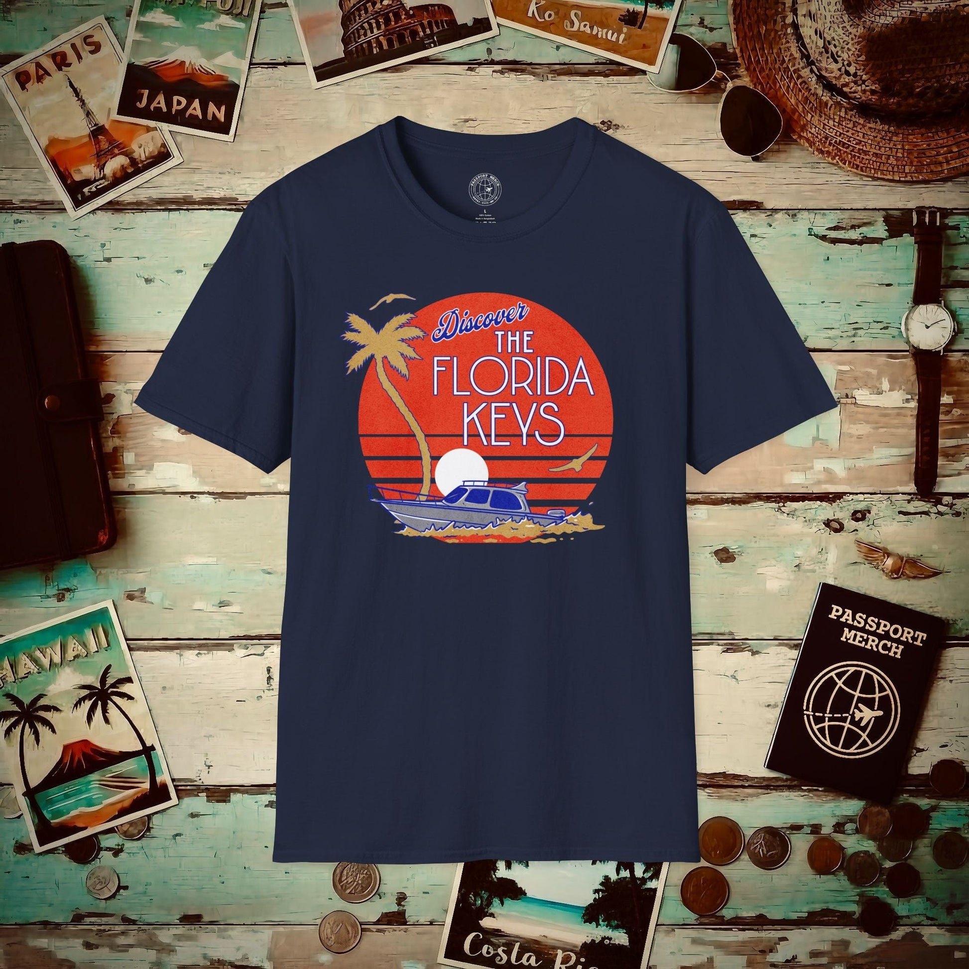 Discover The Florida Keys T-Shirt Navy / S