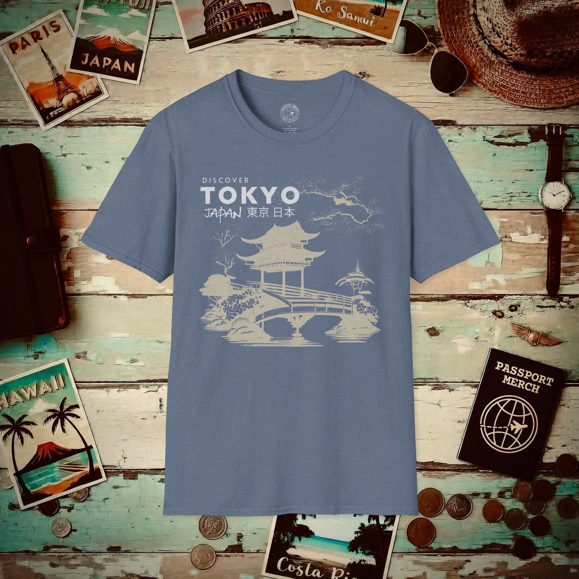 Discover Tokyo Japan T-Shirt Heather Indigo / S