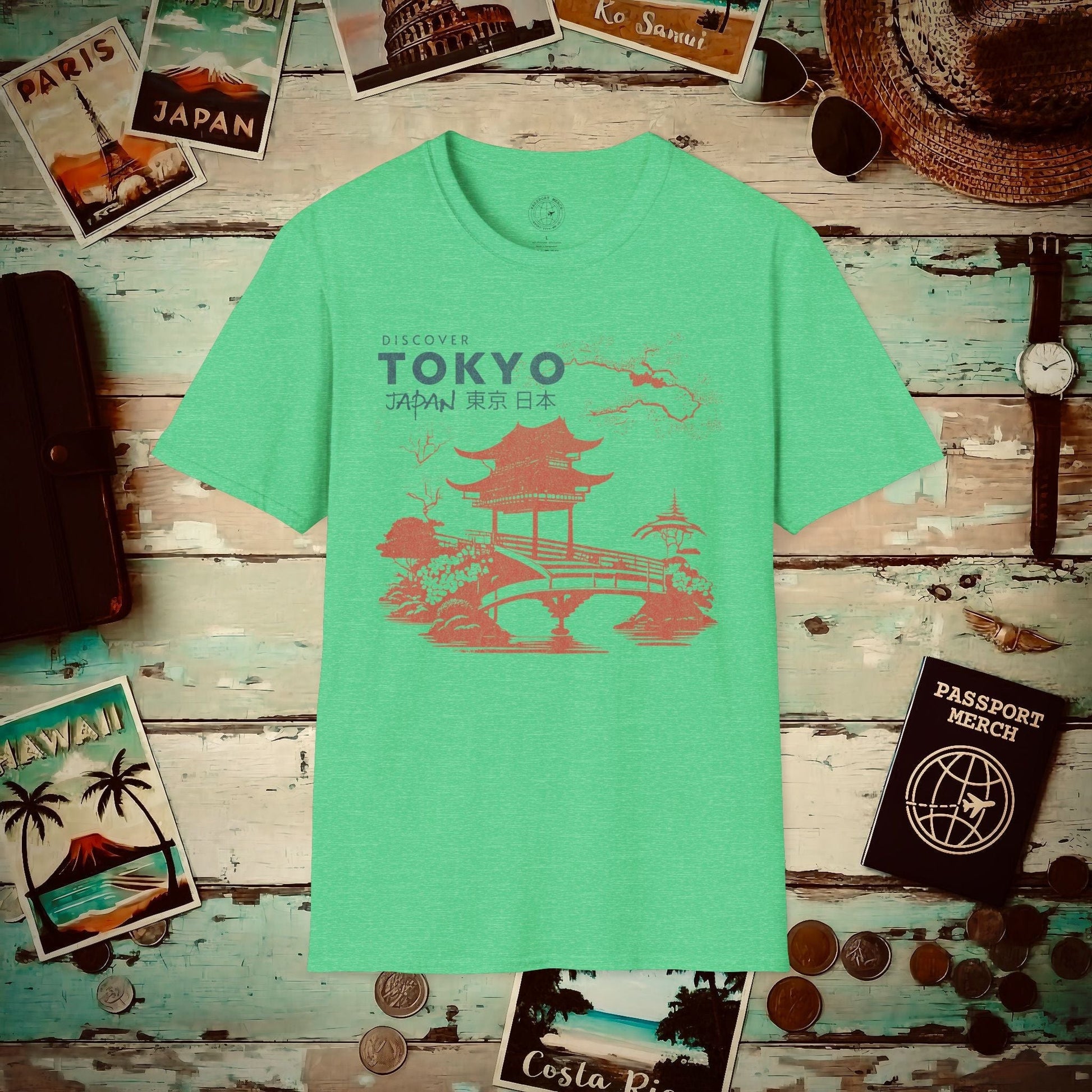 Discover Tokyo Japan T-Shirt Heather Irish Green / S