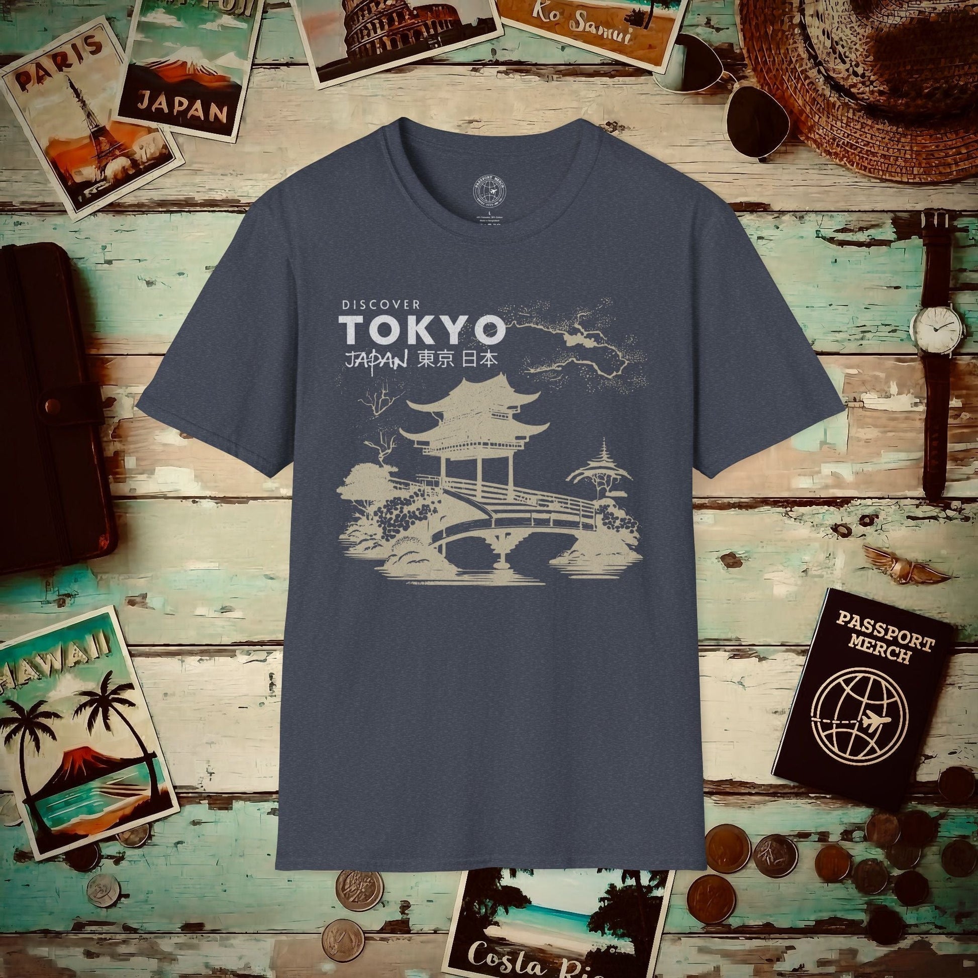 Discover Tokyo Japan T-Shirt Heather Navy / S