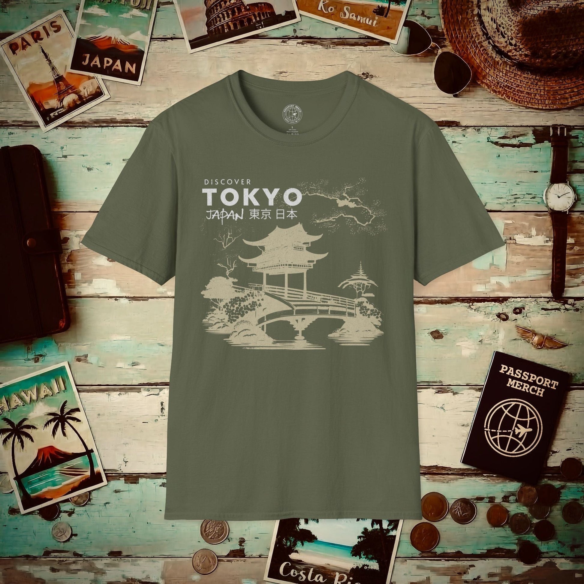Discover Tokyo Japan T-Shirt Military Green / S