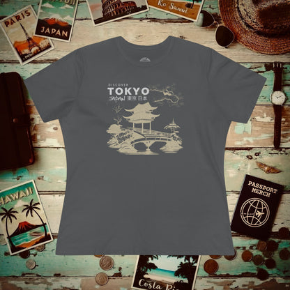 Discover Tokyo Japan, Womens Fit T-Shirt Asphalt / S