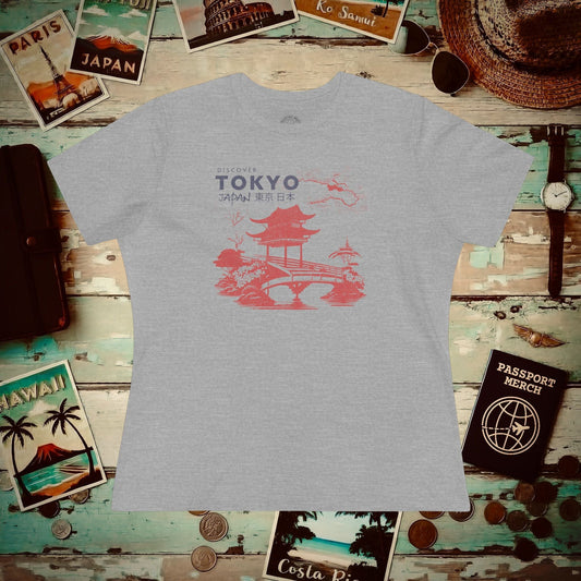 Discover Tokyo Japan, Womens Fit T-Shirt Athletic Heather / S