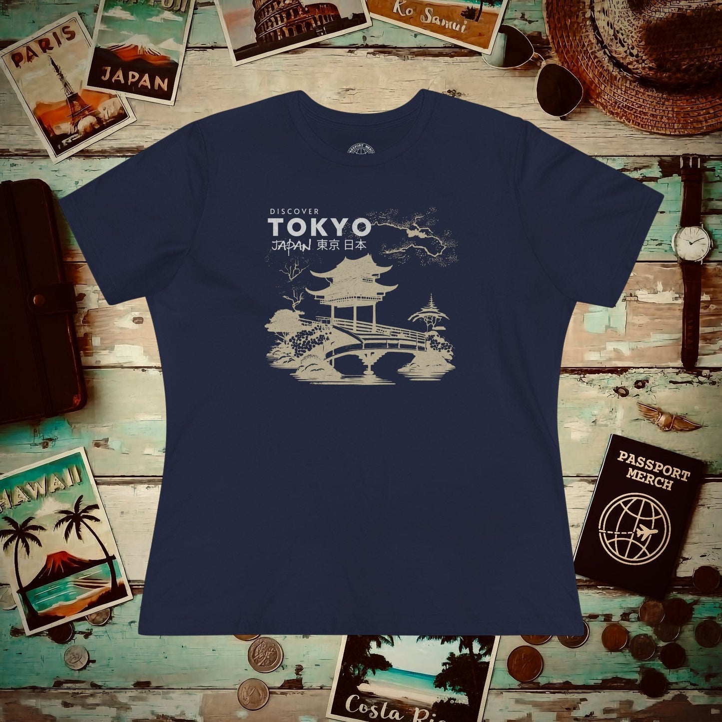 Discover Tokyo Japan, Womens Fit T-Shirt Navy / S