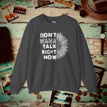 Don't Wana Talk Right Now, Hawaii Crewneck Dark Heather / S