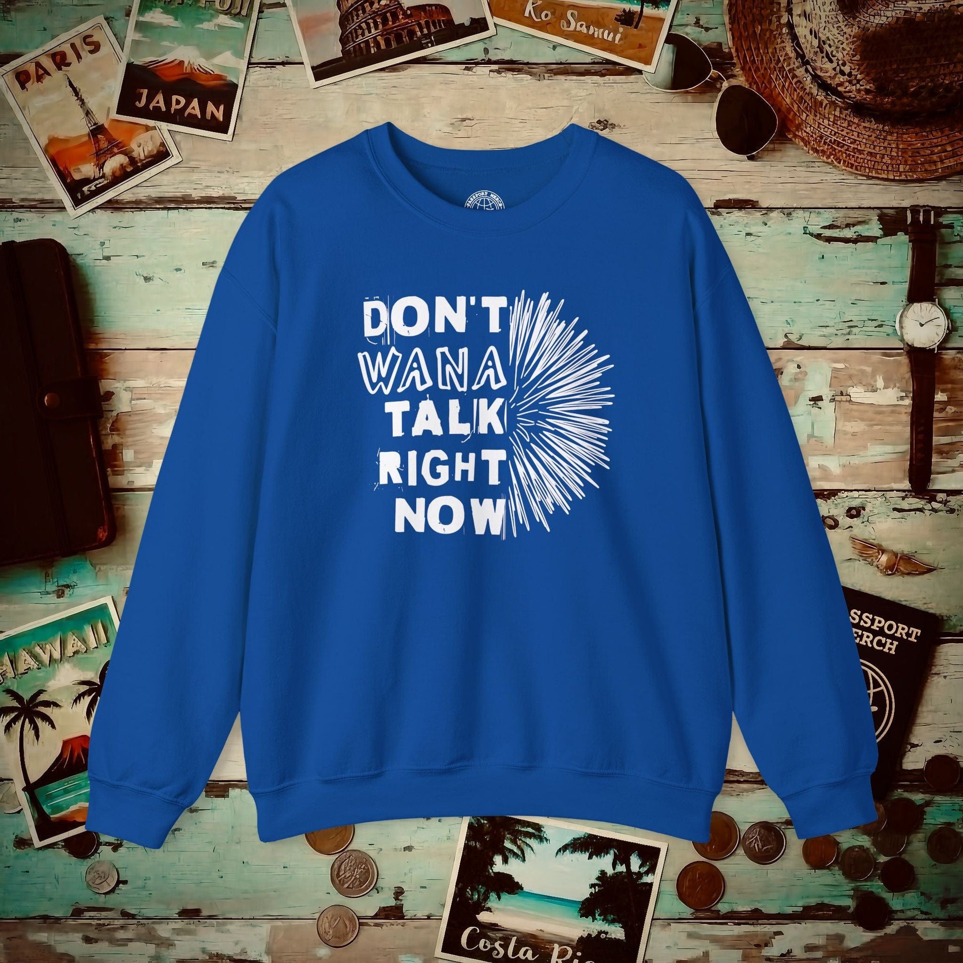 Don't Wana Talk Right Now, Hawaii Crewneck Royal / S