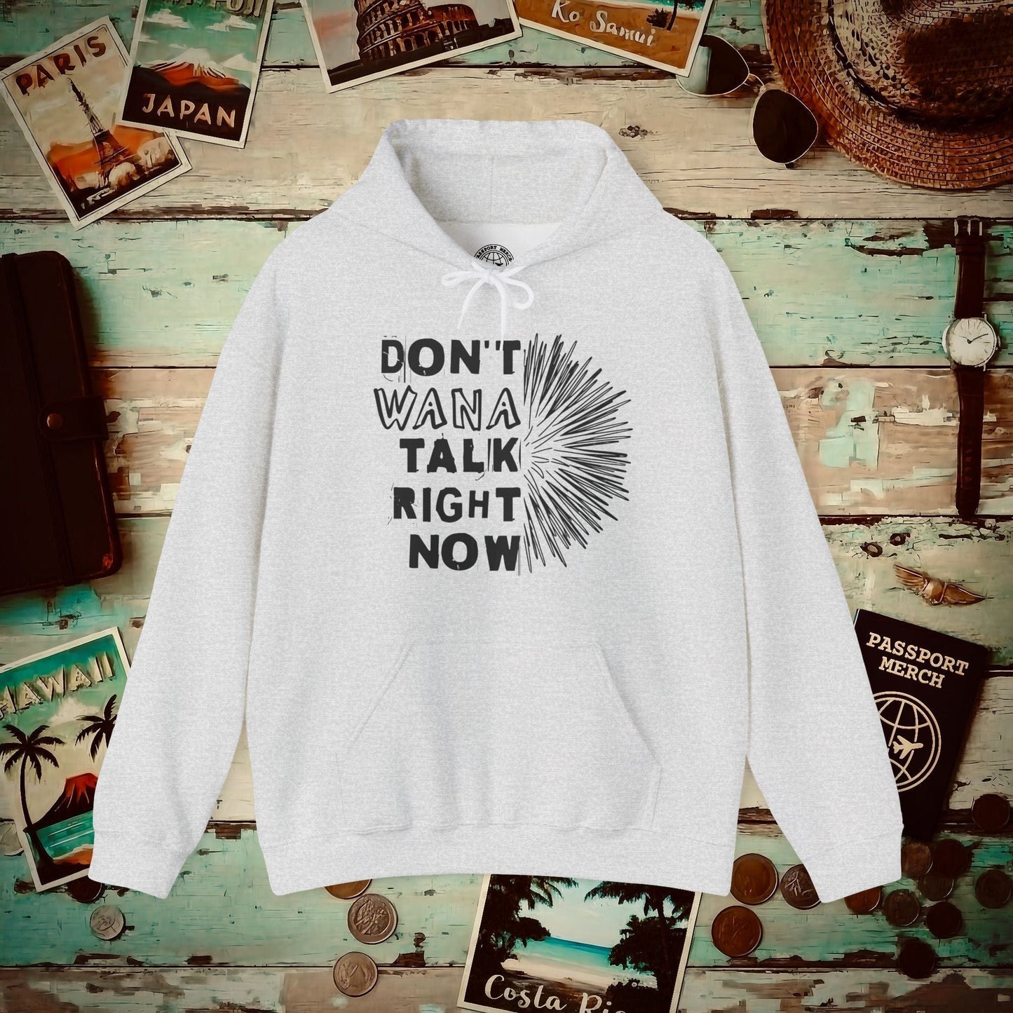 Don't Wana Talk Right Now, Hawaii Hoodie Ash / S