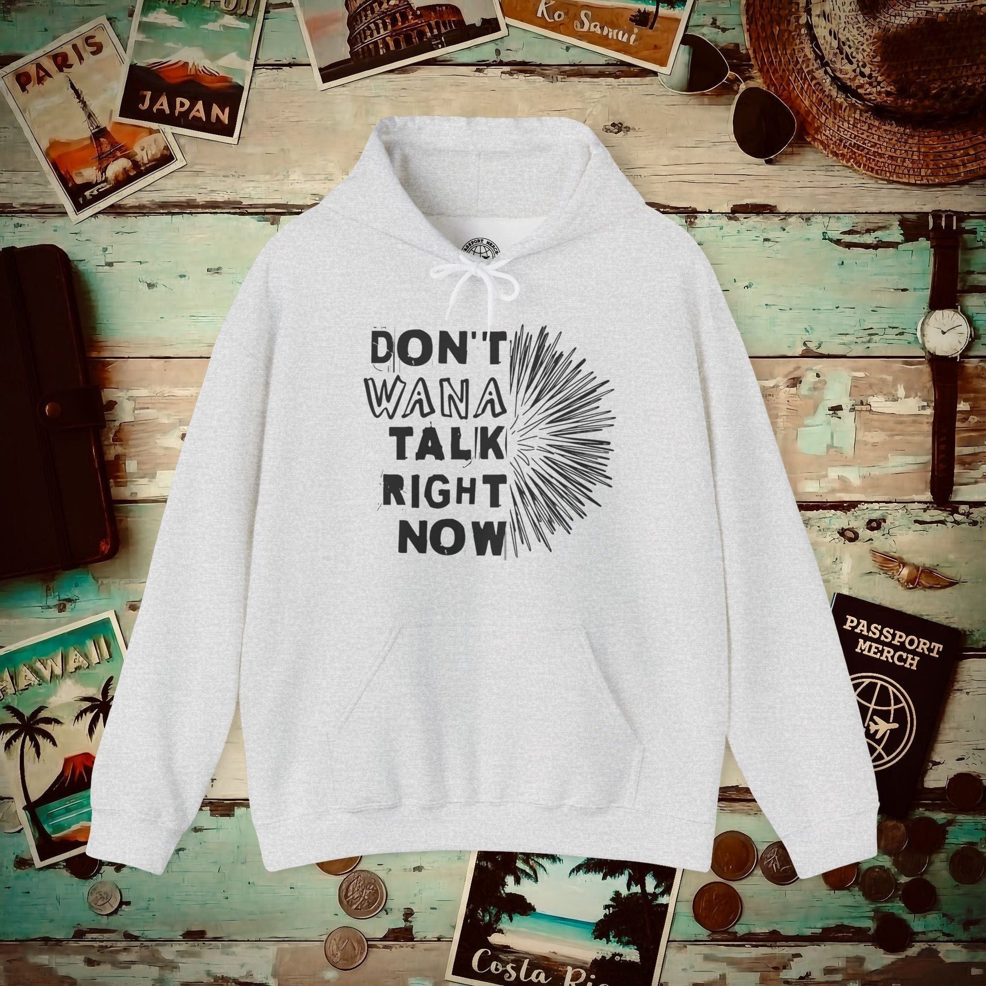 Don't Wana Talk Right Now, Hawaii Hoodie Ash / S