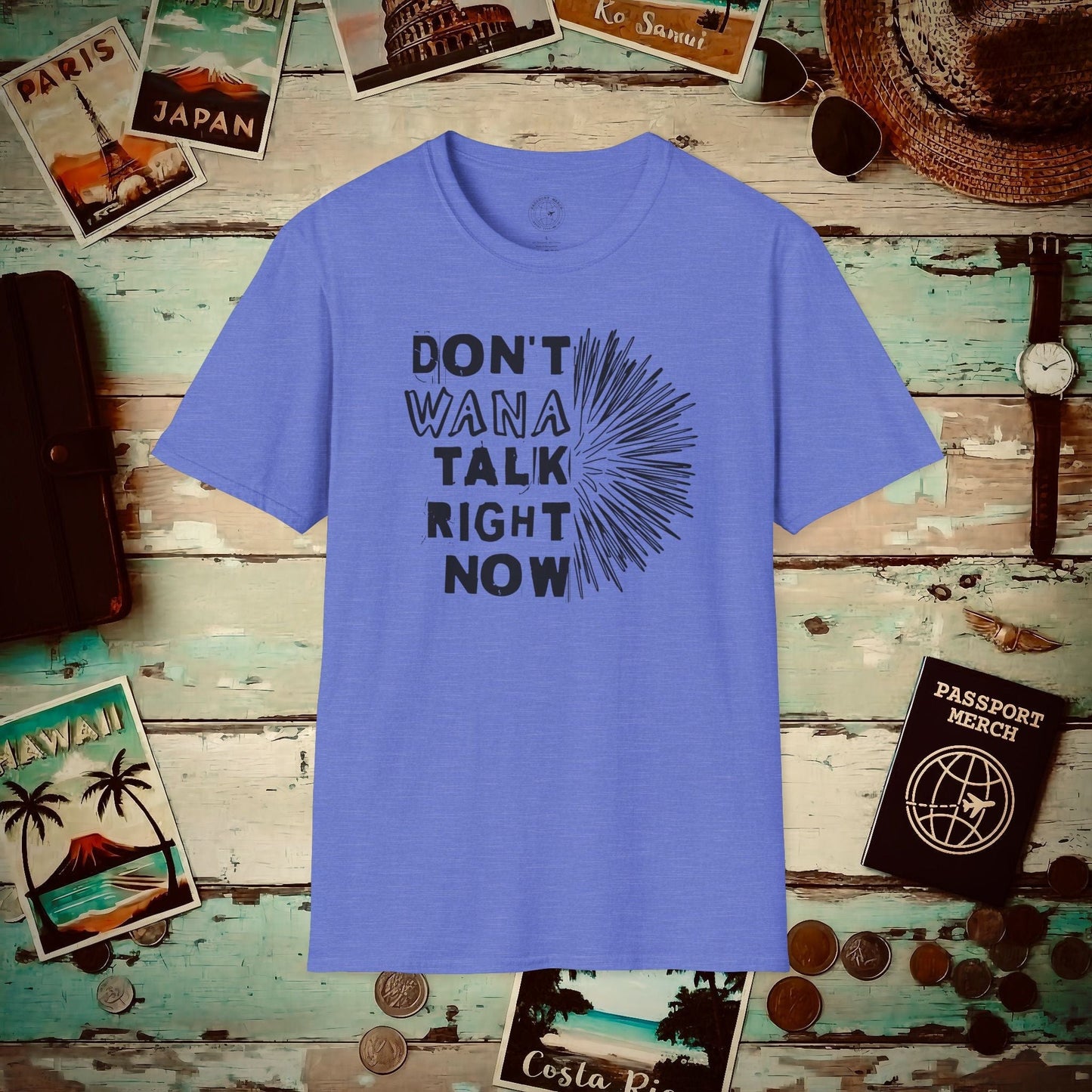 Don't Wana Talk Right Now, Hawaii T-Shirt Heather Royal / S