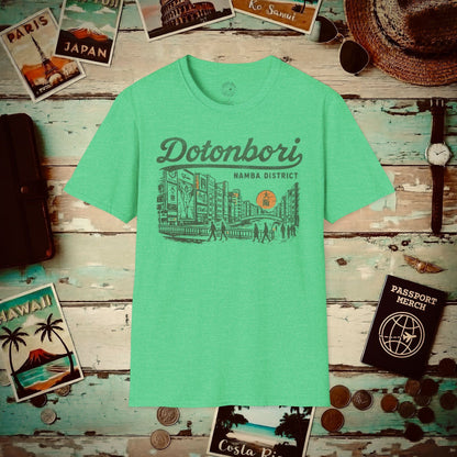 Dotonbori Osaka Japan (Vintage Urban) T-Shirt Heather Irish Green / S