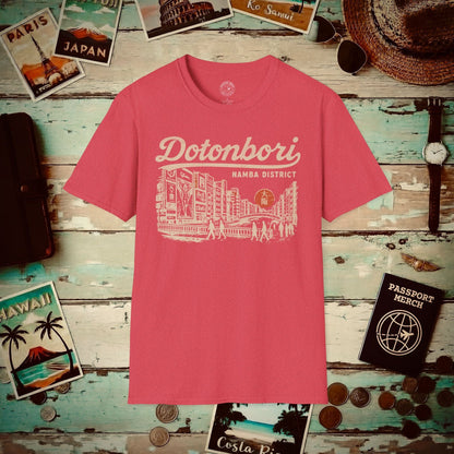 Dotonbori Osaka Japan (Vintage Urban) T-Shirt Heather Red / S