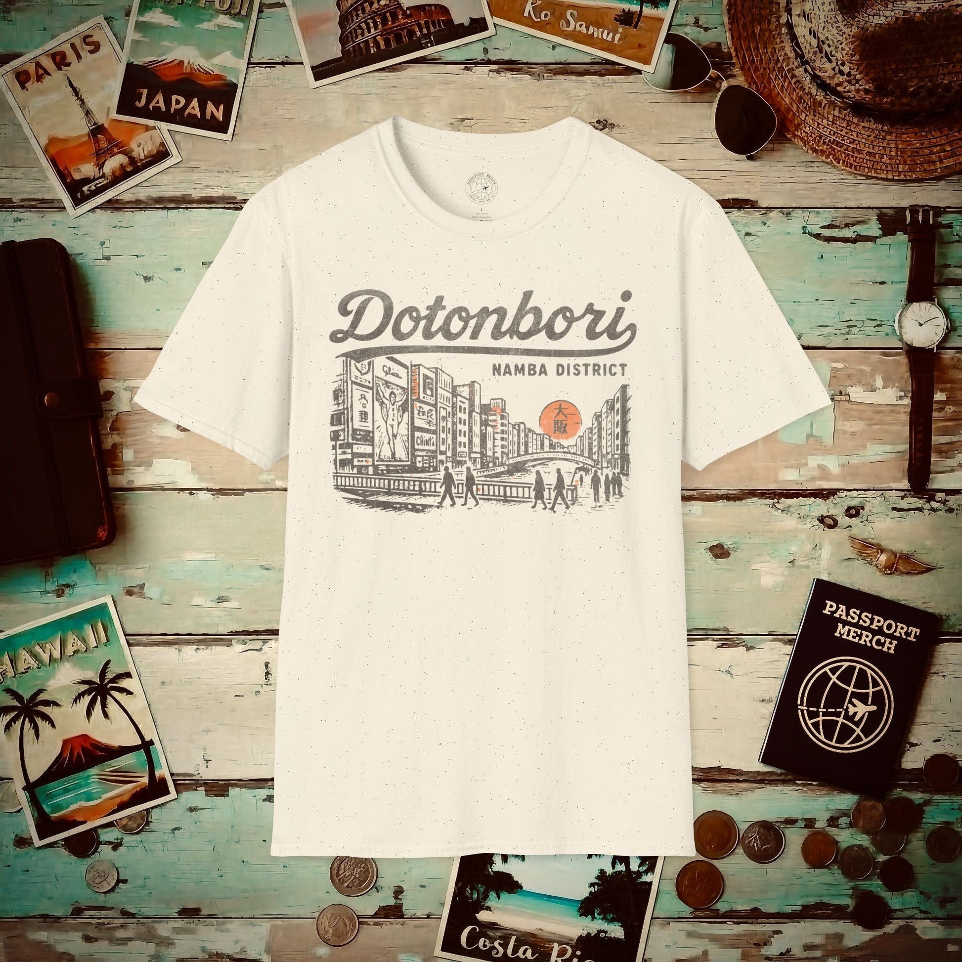 Dotonbori Osaka Japan (Vintage Urban) T-Shirt Natural / S