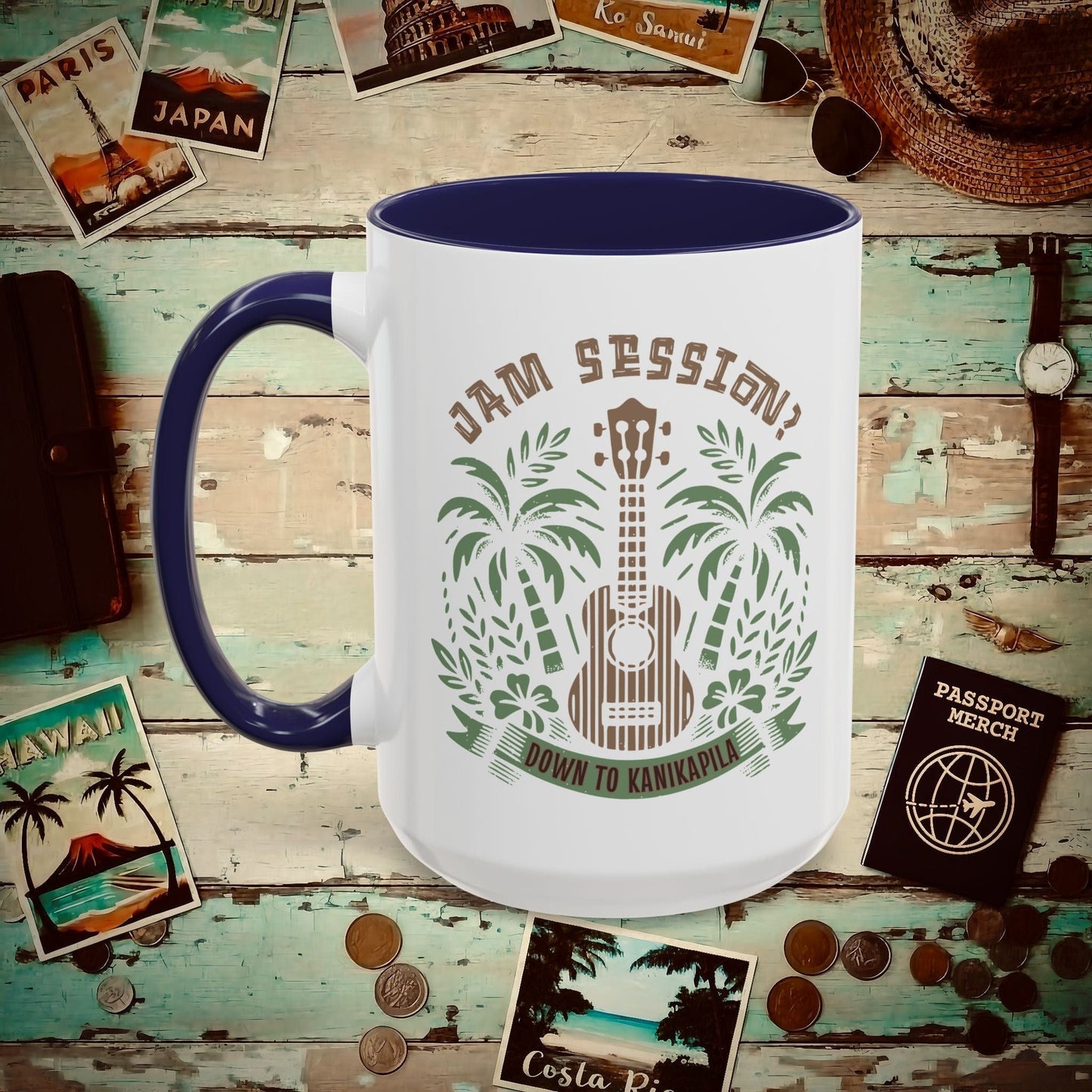 Down To Kanikapila, Hawaii 15oz Mug Navy / 15oz