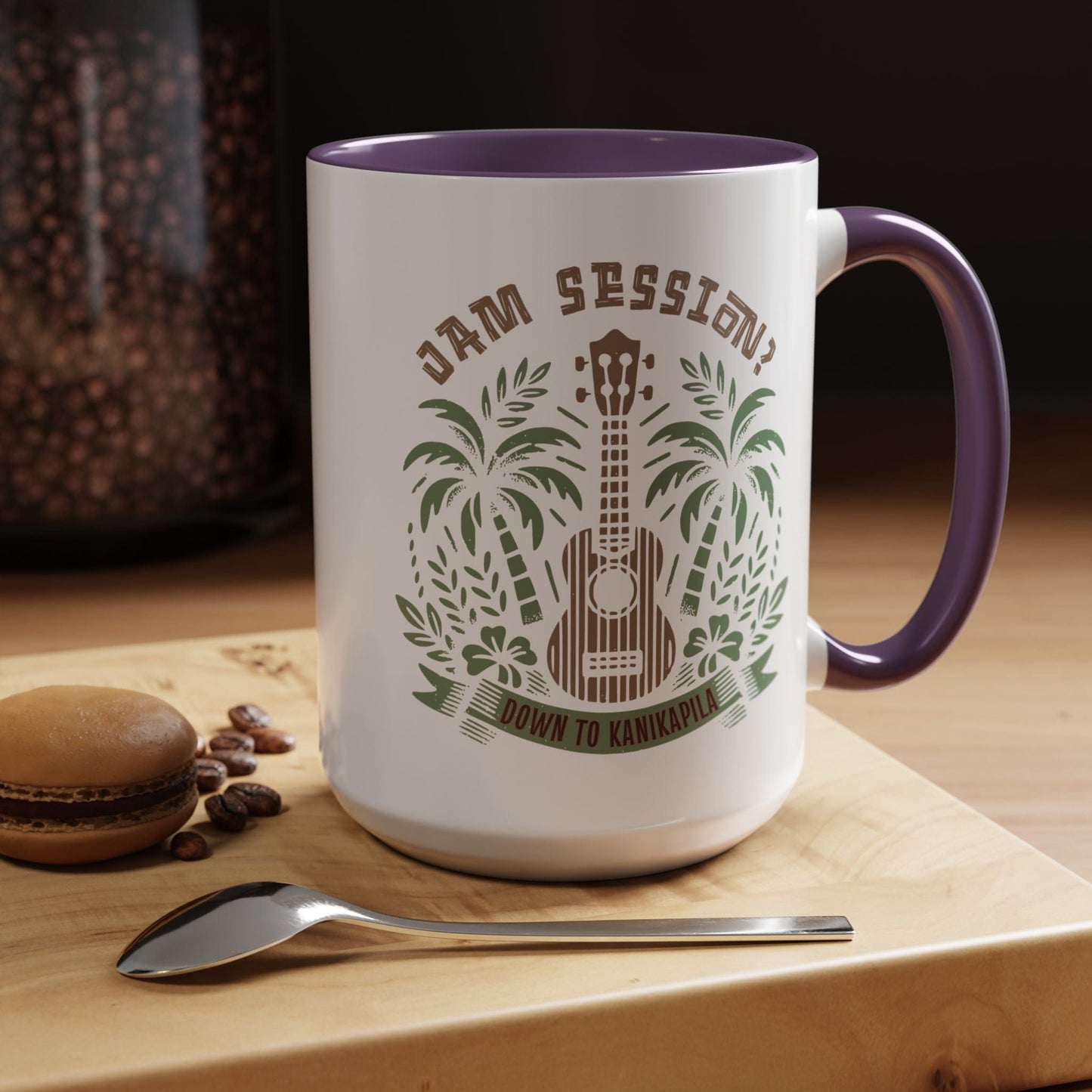 Down To Kanikapila, Hawaii 15oz Mug Purple / 15oz