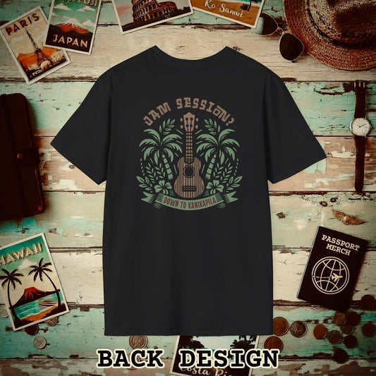 Down To Kanikapila, Hawaii, Back Print T-Shirt Black / S