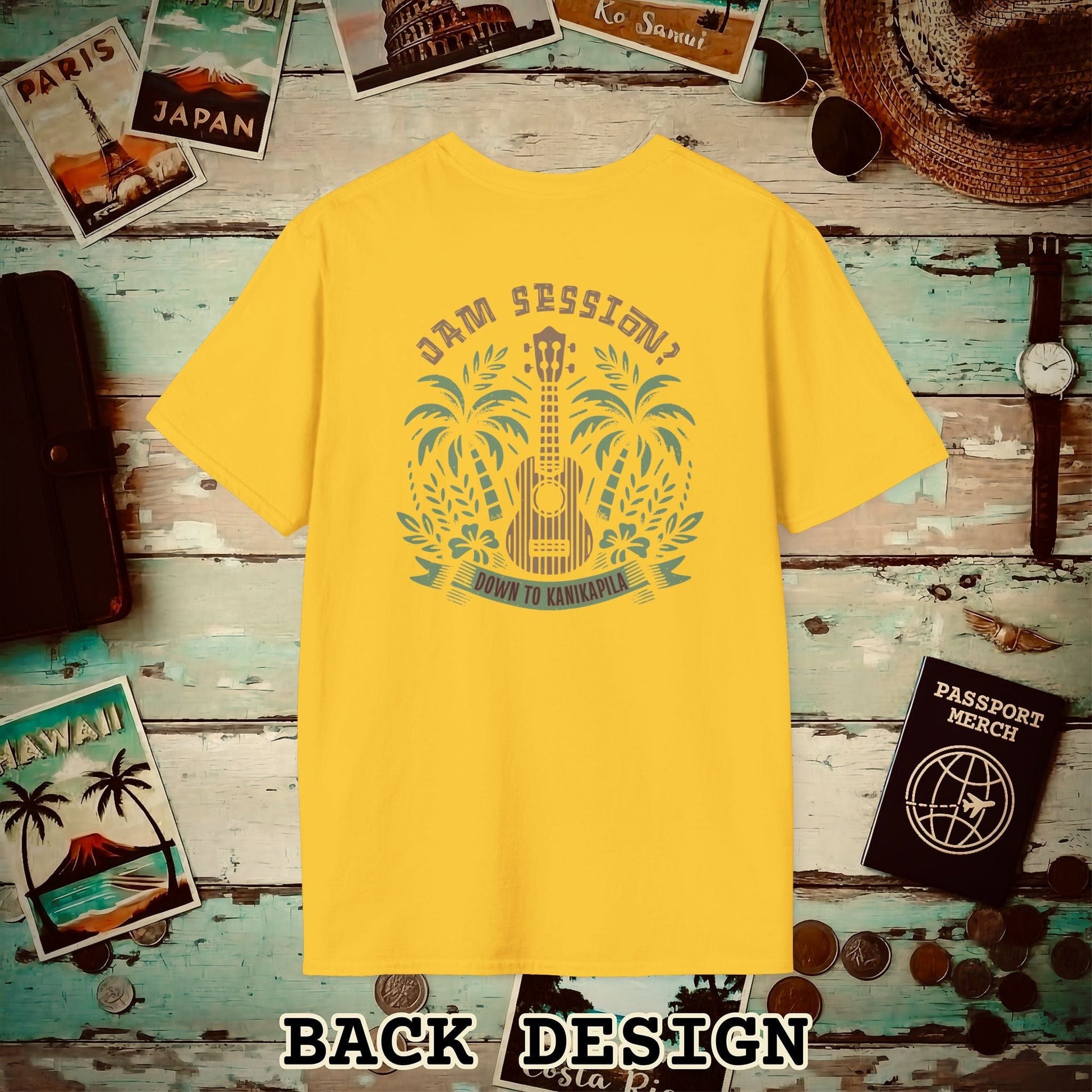 Down To Kanikapila, Hawaii, Back Print T-Shirt Daisy / S
