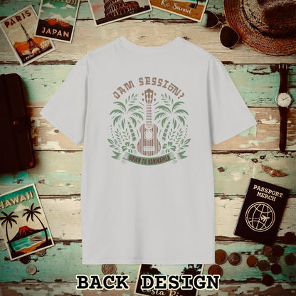 Down To Kanikapila, Hawaii, Back Print T-Shirt Ice Grey / S