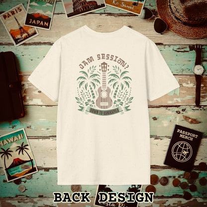 Down To Kanikapila, Hawaii, Back Print T-Shirt Natural / S