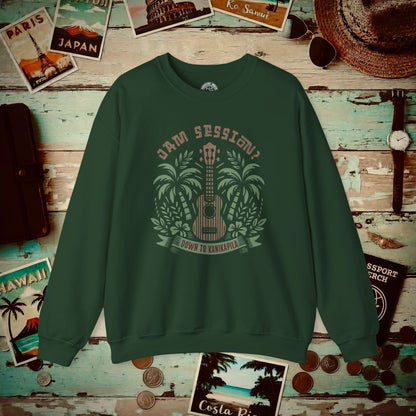 Down To Kanikapila, Hawaii Crewneck Forest Green / S