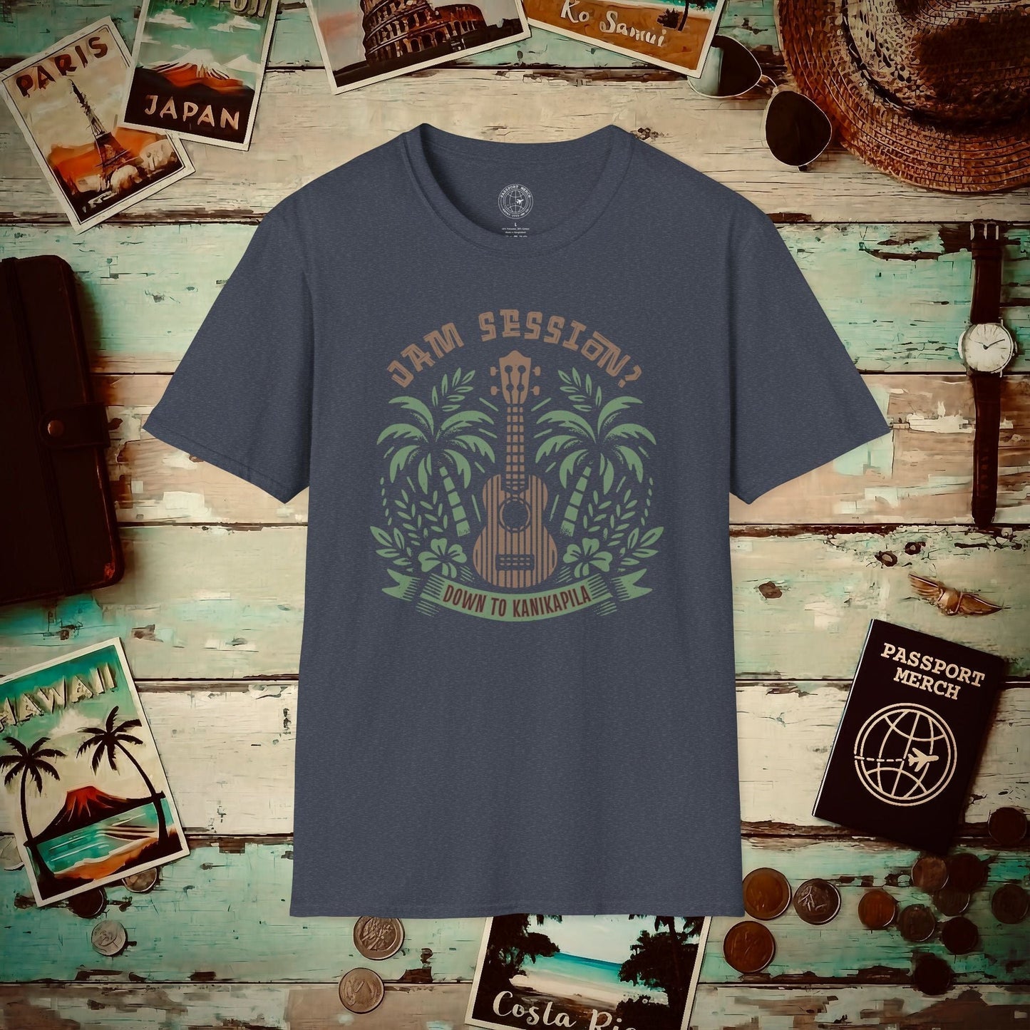 Down To Kanikapila, Hawaii T-Shirt Heather Navy / S