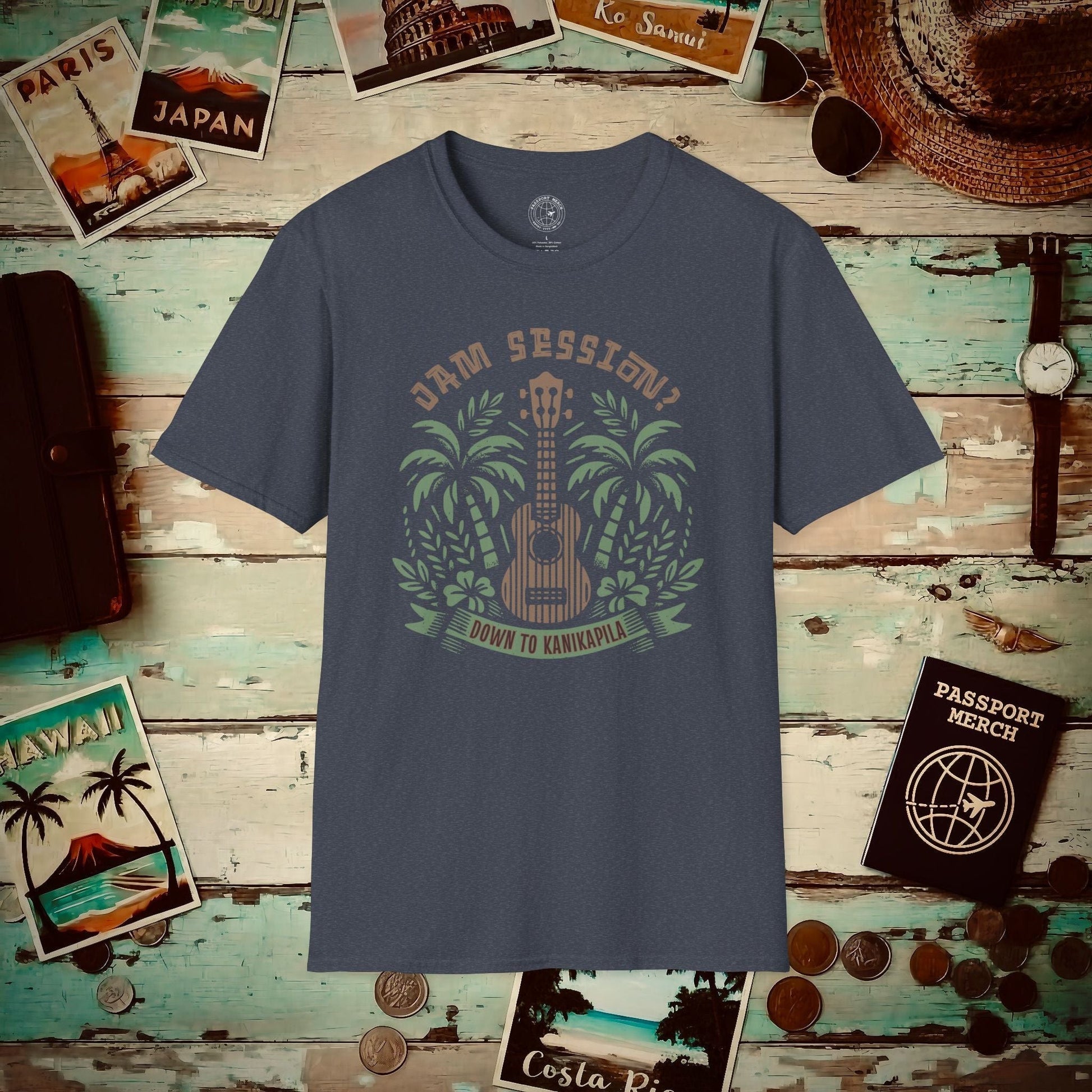 Down To Kanikapila, Hawaii T-Shirt Heather Navy / S
