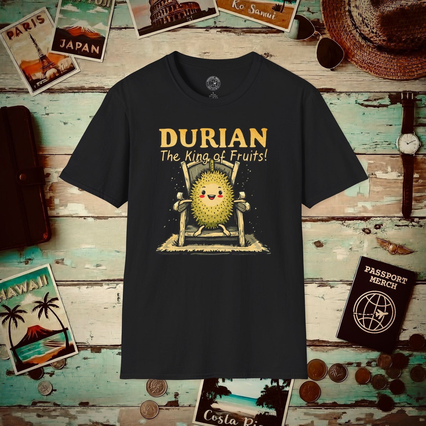 Durian, The King of Fruits, SE Asia T-Shirt Black / S