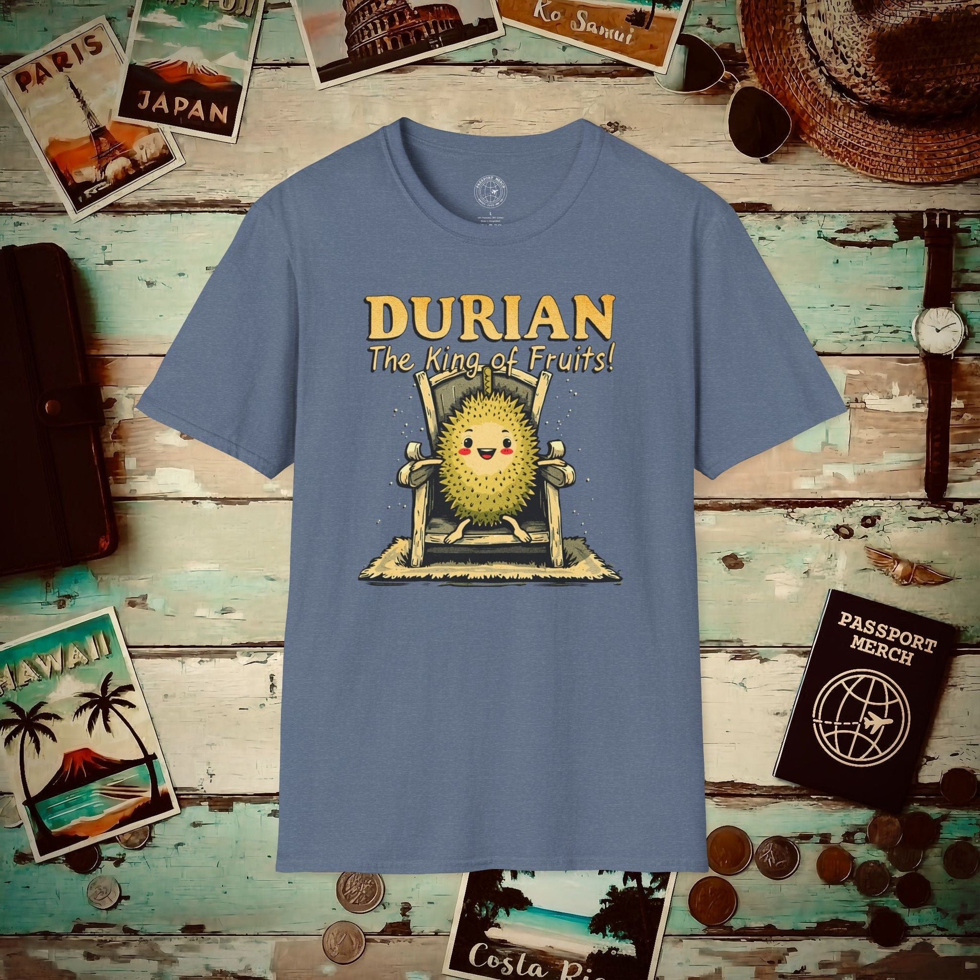 Durian, The King of Fruits, SE Asia T-Shirt Heather Indigo / S