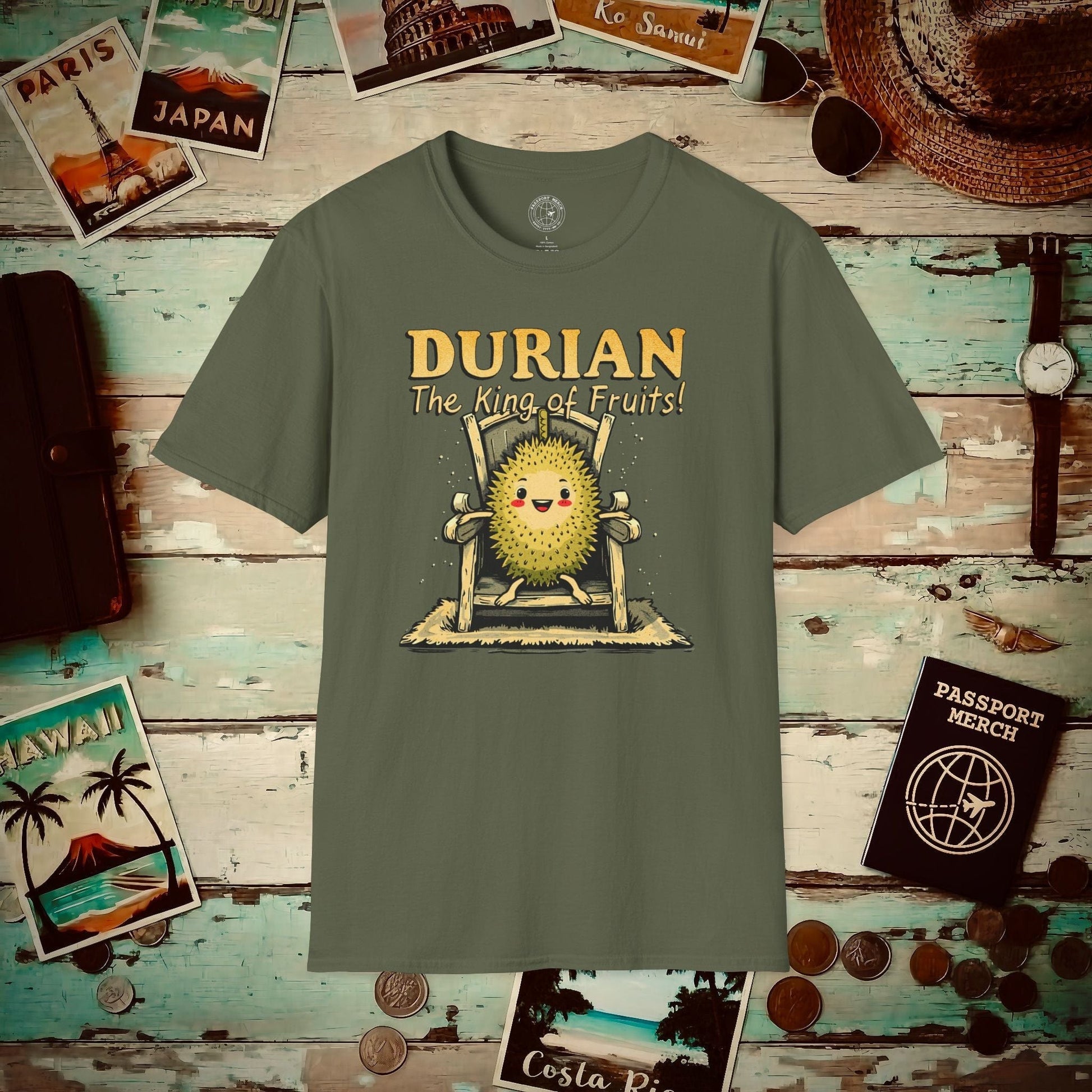 Durian, The King of Fruits, SE Asia T-Shirt Military Green / S