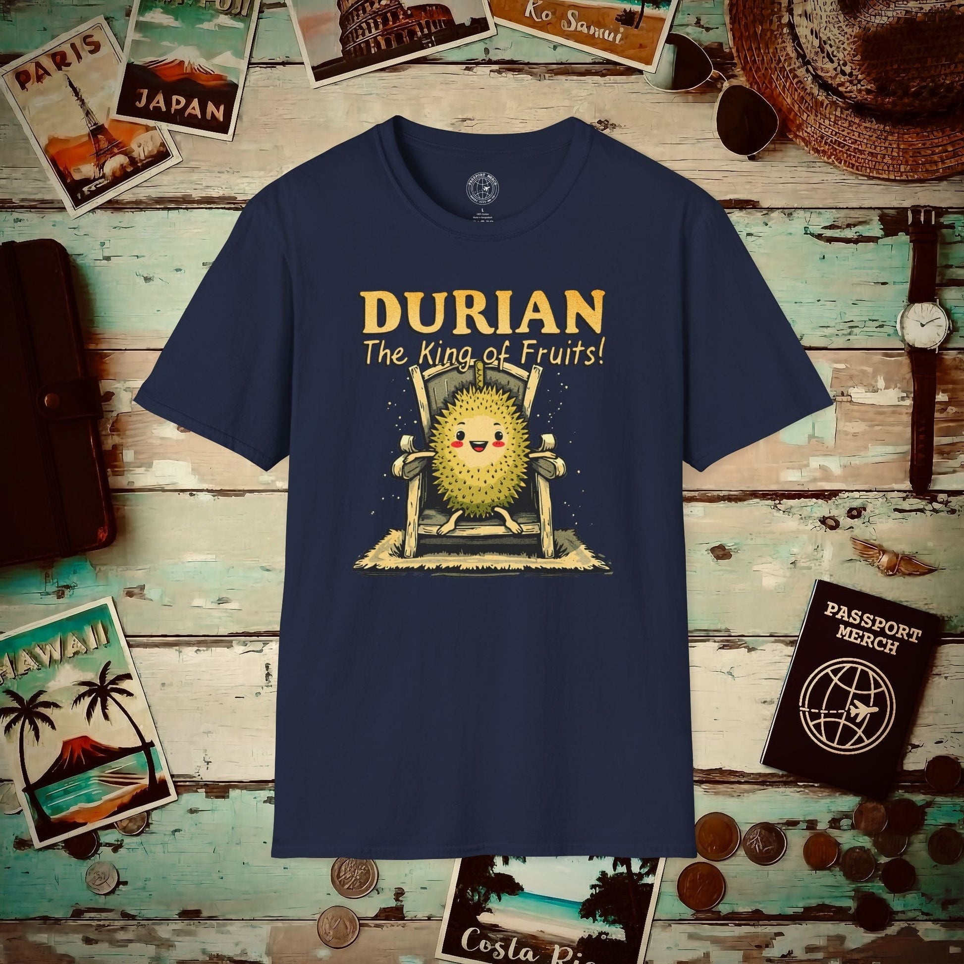 Durian, The King of Fruits, SE Asia T-Shirt Navy / S