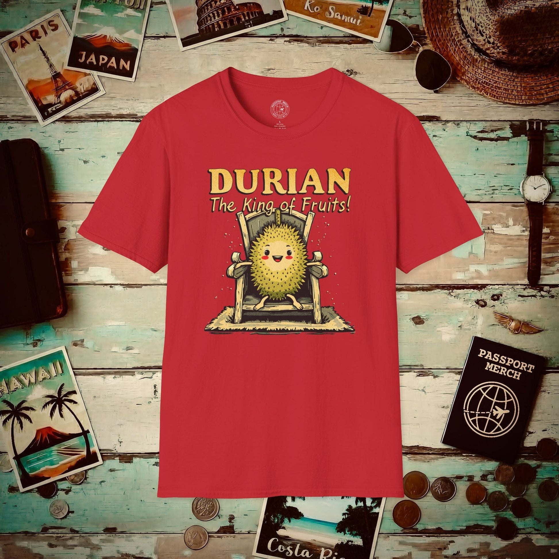 Durian, The King of Fruits, SE Asia T-Shirt Red / S