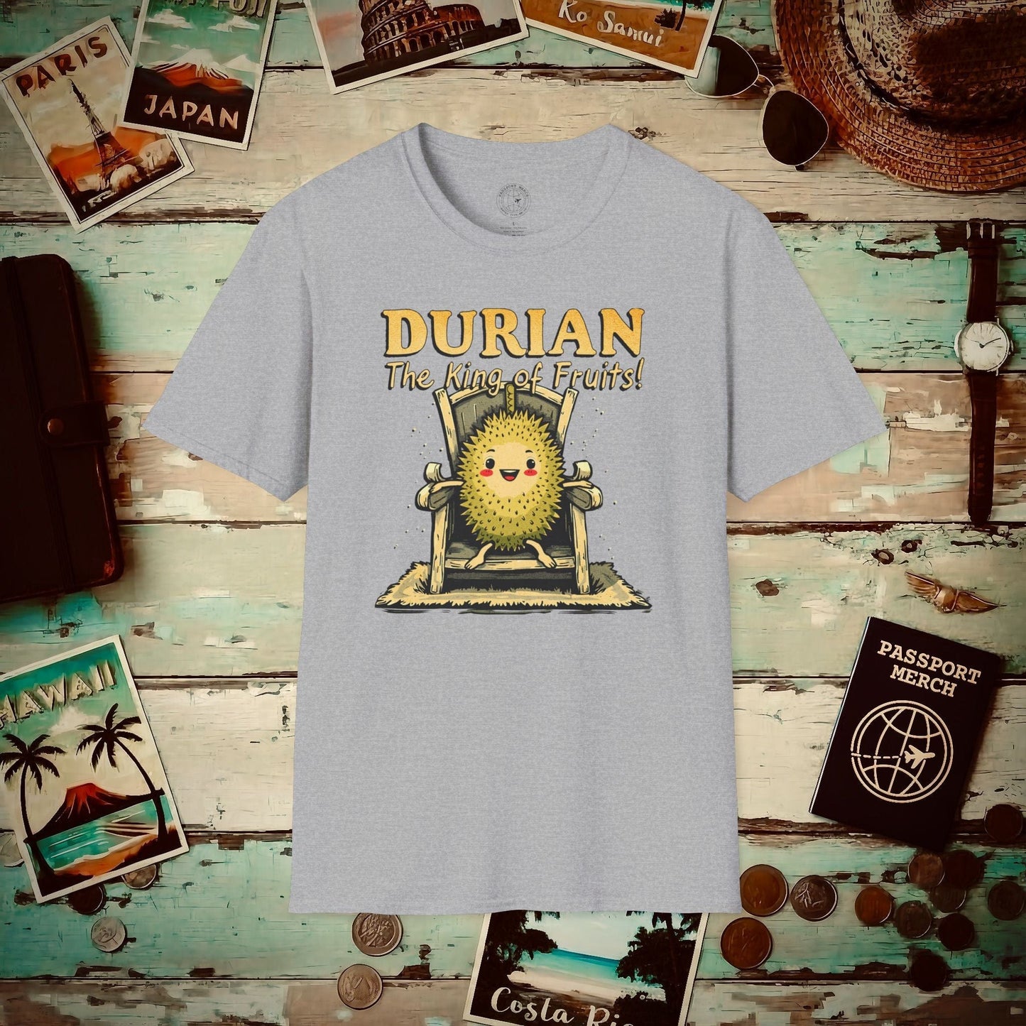 Durian, The King of Fruits, SE Asia T-Shirt Sport Grey / S