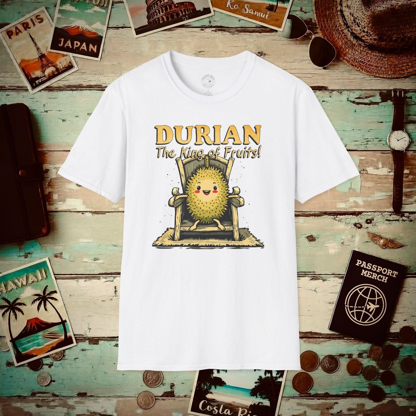 Durian, The King of Fruits, SE Asia T-Shirt White / S