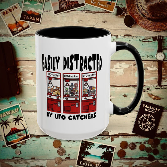 Easily Distracted by UFO Catchers, Japan 15oz Mug Black / 15oz
