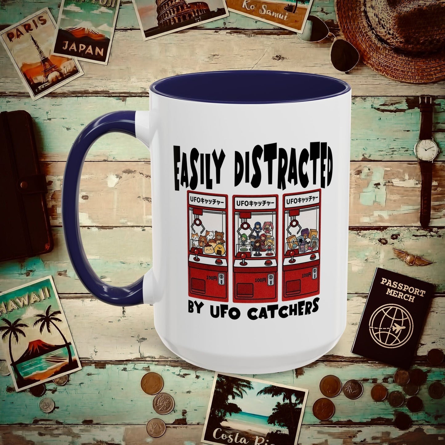 Easily Distracted by UFO Catchers, Japan 15oz Mug Navy / 15oz