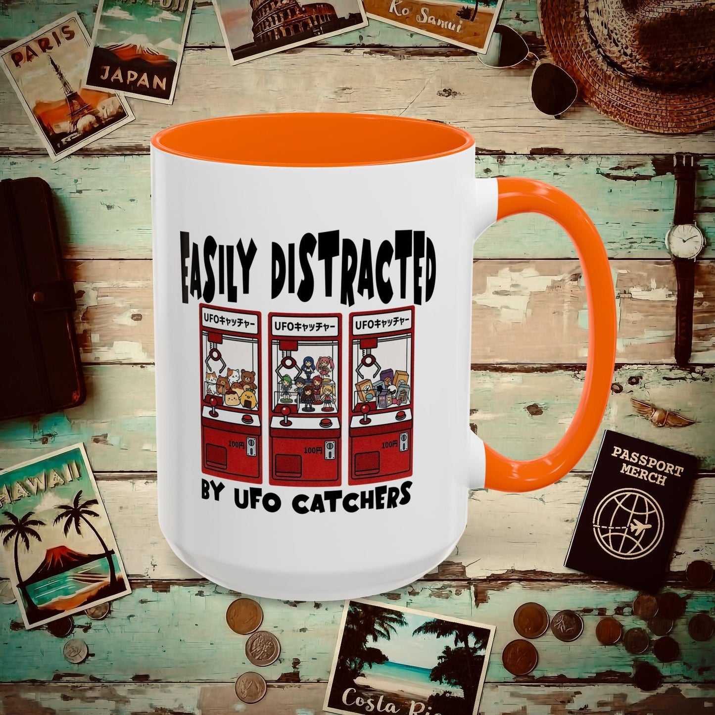 Easily Distracted by UFO Catchers, Japan 15oz Mug Orange / 15oz