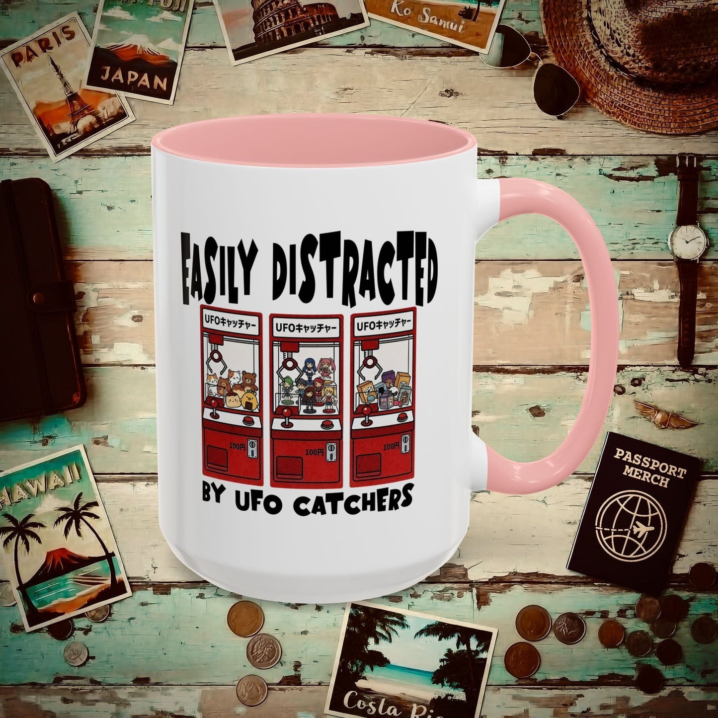 Easily Distracted by UFO Catchers, Japan 15oz Mug Pink / 15oz