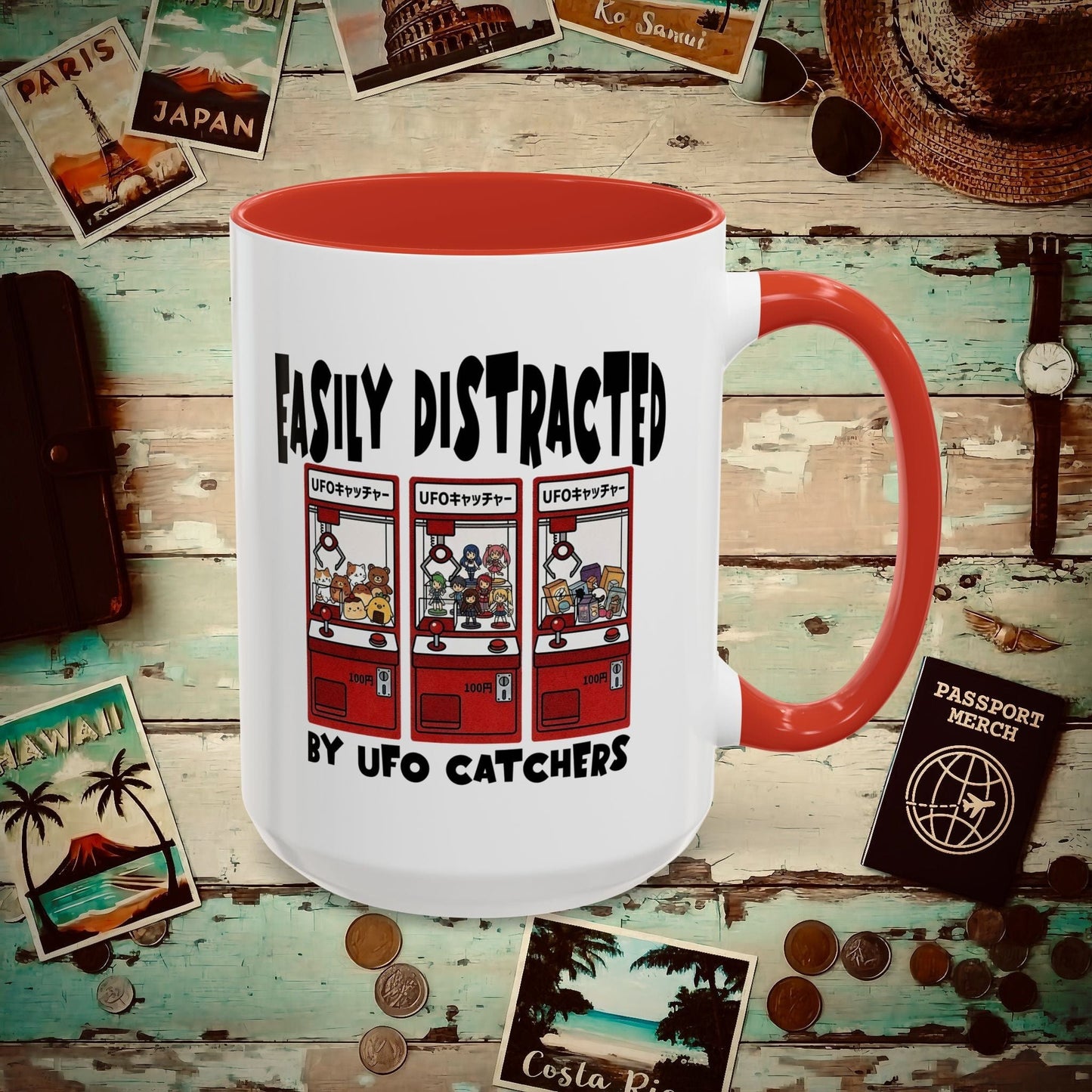 Easily Distracted by UFO Catchers, Japan 15oz Mug Red / 15oz