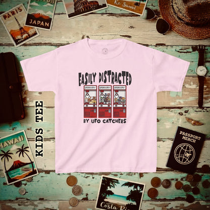 Easily Distracted by UFO Catchers, Japan Kids Tee Light Pink / XS