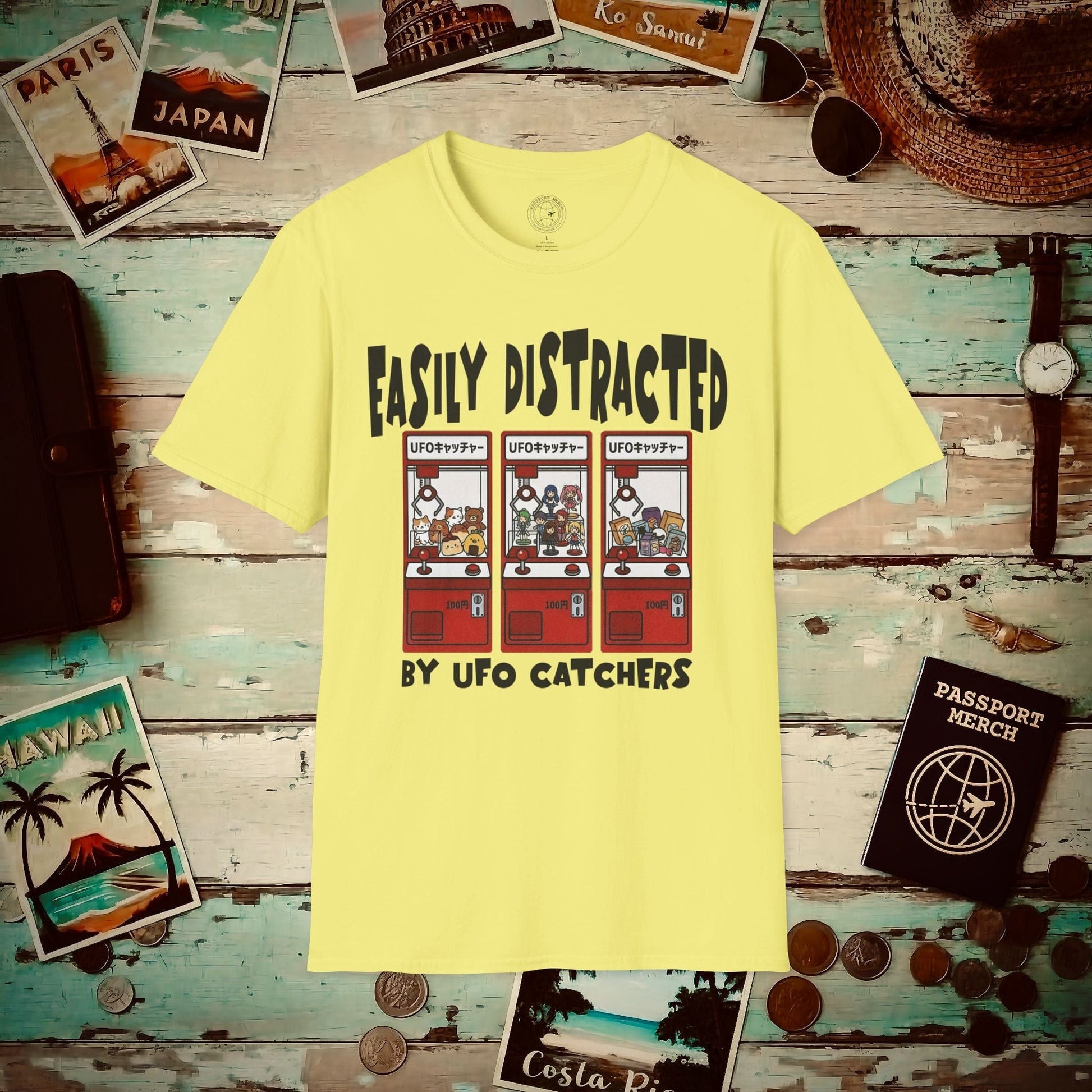 Easily Distracted by UFO Catchers, Japan T-Shirt Cornsilk / S
