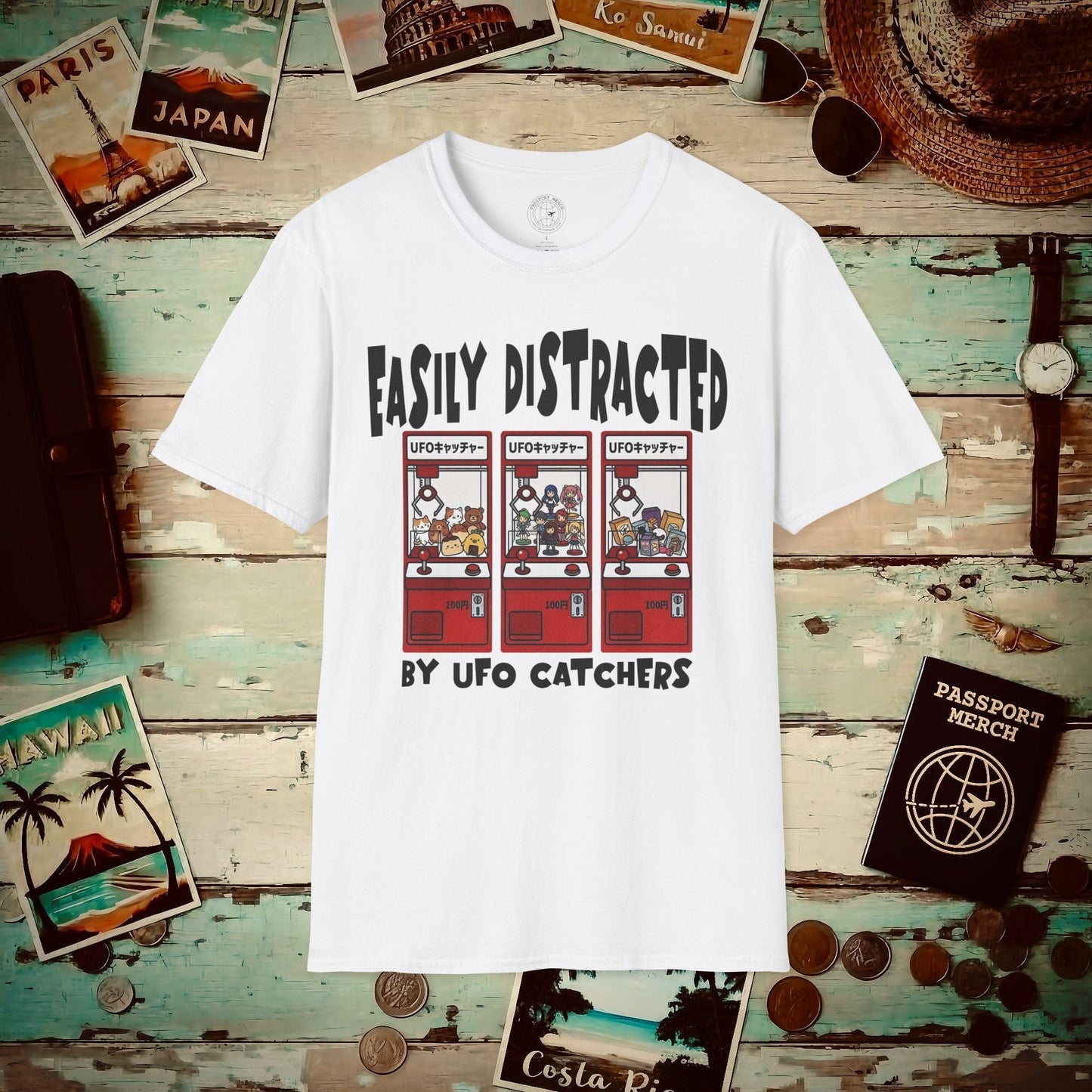 Easily Distracted by UFO Catchers, Japan T-Shirt White / S