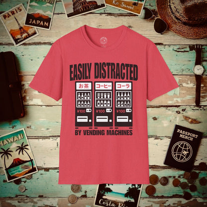 Easily Distracted by Vending Machines, Japan T-Shirt Heather Red / S