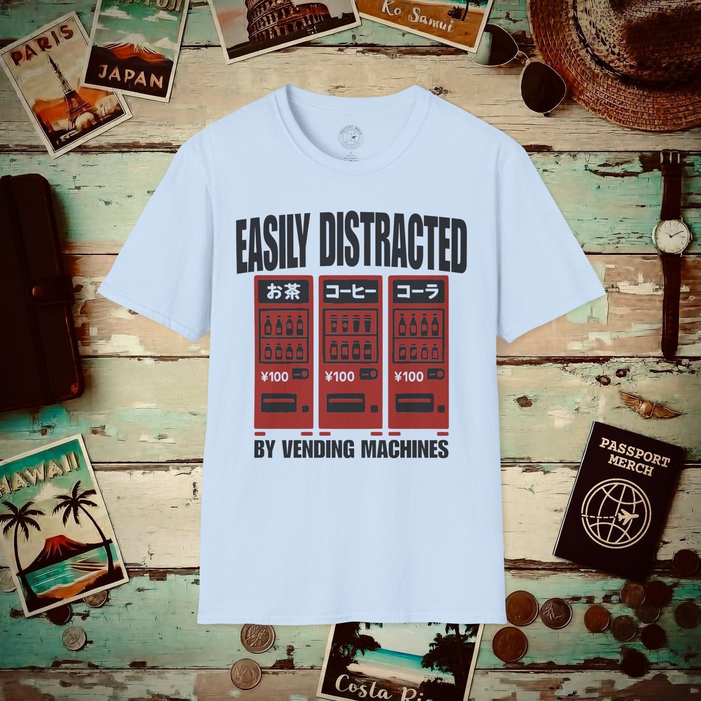 Easily Distracted by Vending Machines, Japan T-Shirt Light Blue / S